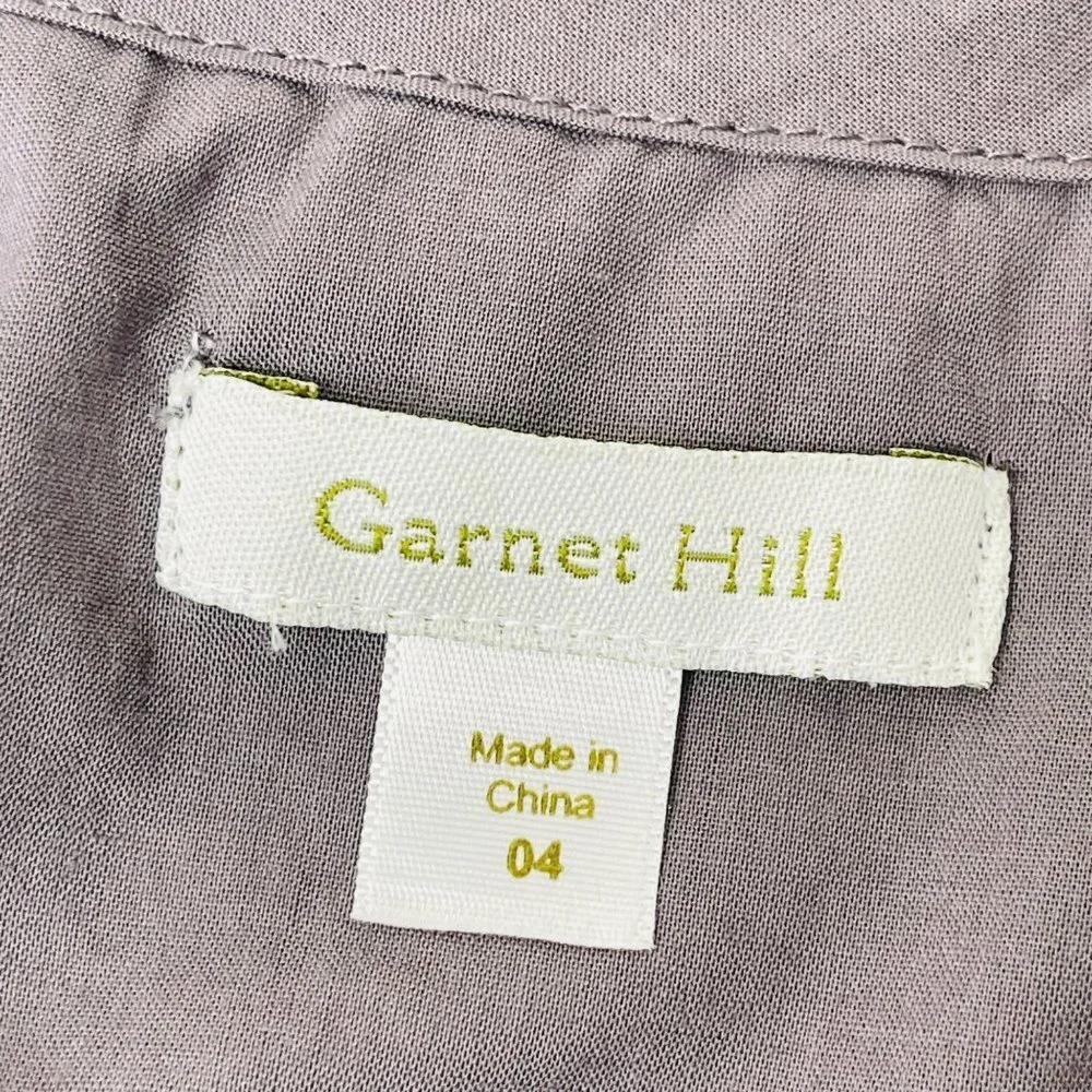Garnet‎ Hill Women's Bohème Easy Lace Dress Size 4 In Color Gray 3/4 Sleeves